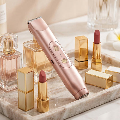 ✨🪒Electric Shaver and Razor Rechargeable 2-in-1 Body and Facial Epilator, Dual Heads for Painless Trimming of Pubic Hair, Face, Underarms and Legs, IPX7 Waterproof