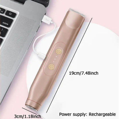 ✨🪒Electric Shaver and Razor Rechargeable 2-in-1 Body and Facial Epilator, Dual Heads for Painless Trimming of Pubic Hair, Face, Underarms and Legs, IPX7 Waterproof