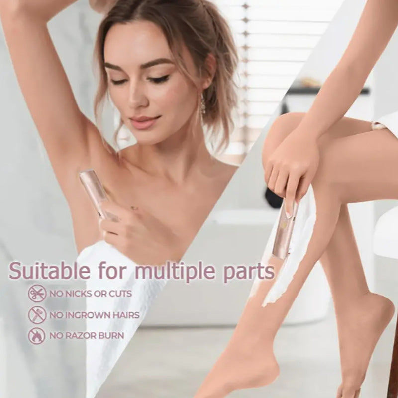 ✨🪒Electric Shaver and Razor Rechargeable 2-in-1 Body and Facial Epilator, Dual Heads for Painless Trimming of Pubic Hair, Face, Underarms and Legs, IPX7 Waterproof
