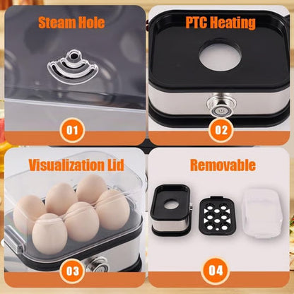 Multifunctional Egg Steamer with Clear Lid