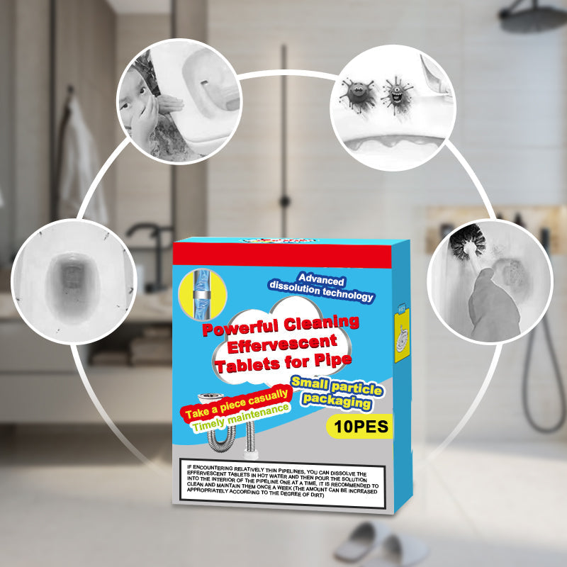 💦✨Powerful Cleaning Effervescent Tablets for Pipe, Fast Dissolve Hair Grease Clogs