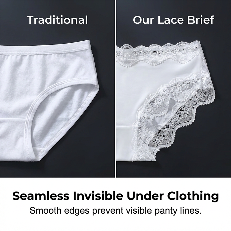 Men's sexy lace briefs with 3D breathable pouch
