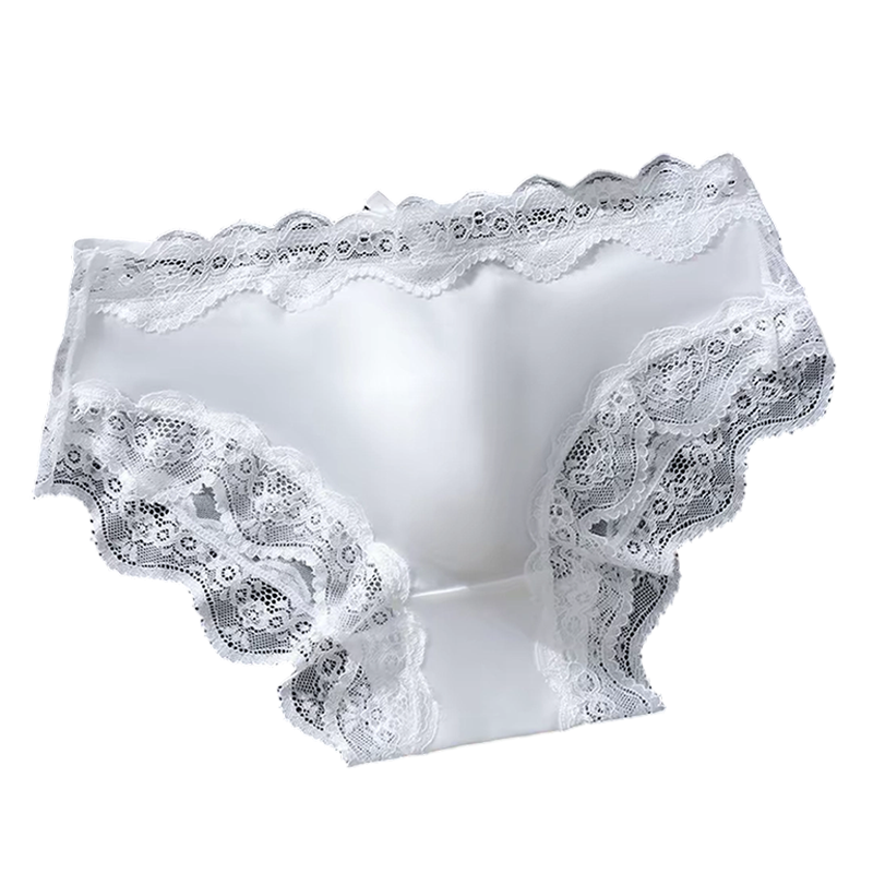 Men's sexy lace briefs with 3D breathable pouch