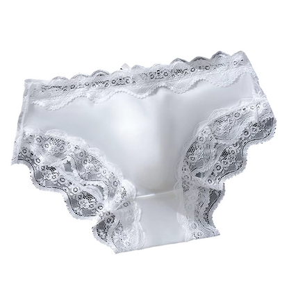 Men's sexy lace briefs with 3D breathable pouch