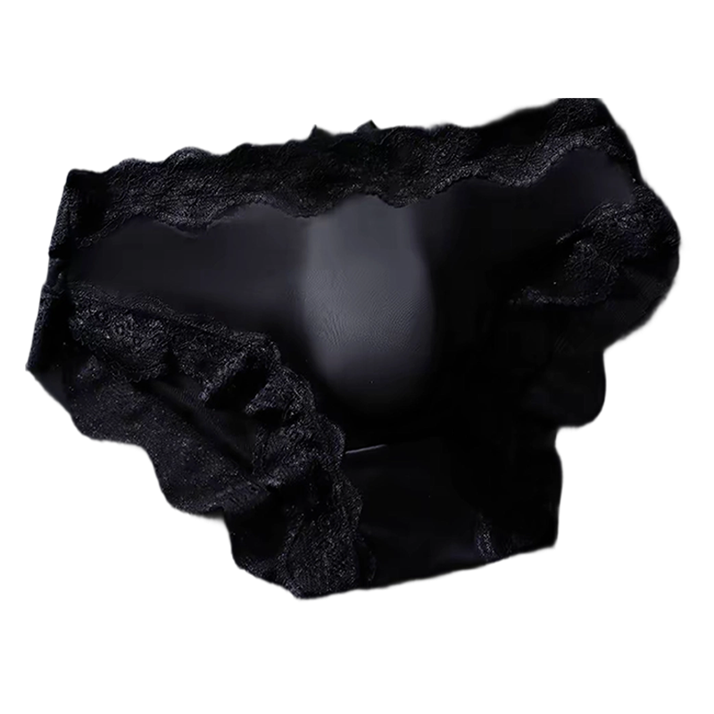 Men's sexy lace briefs with 3D breathable pouch