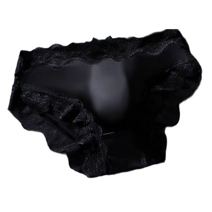 Men's sexy lace briefs with 3D breathable pouch