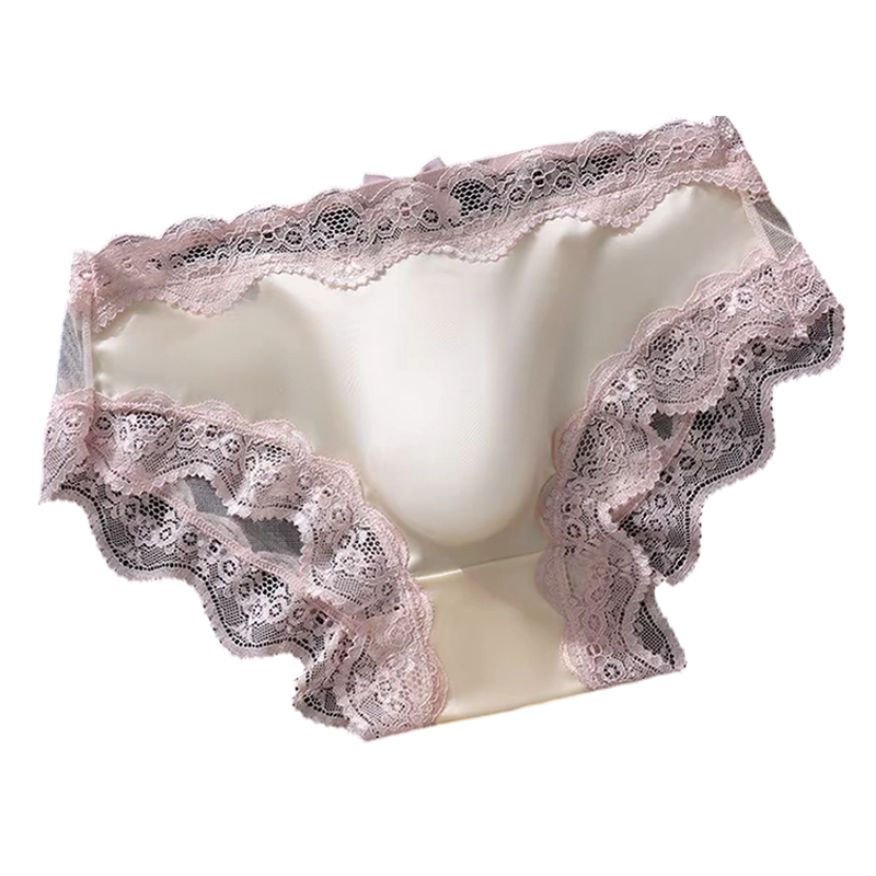 Men's sexy lace briefs with 3D breathable pouch