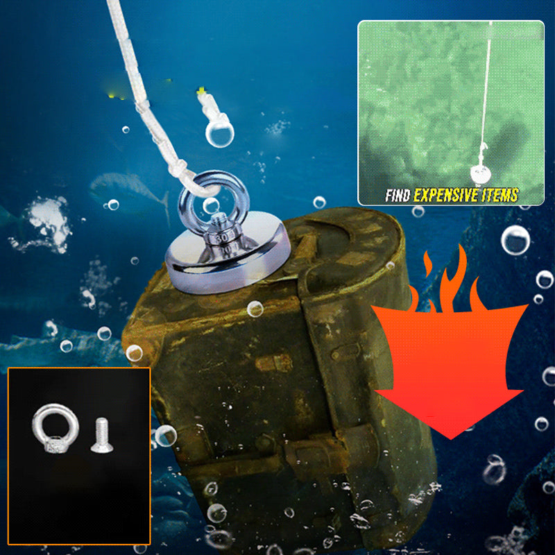 🥳2026 HOT SALE🥳💞50K+ SOLD!🧲🌊 50% OFF! Deep-Water Magnetic Salvage Magnet – 30kg pull, anti‑corrosion & wear‑resistant. Easy rope attachment. Perfect for fishing, retrieving lost tools. 🎣⚡