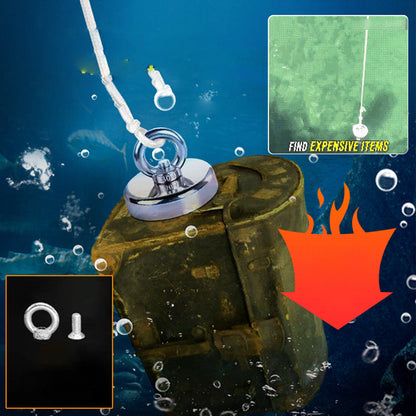 🥳2026 HOT SALE🥳💞50K+ SOLD!🧲🌊 50% OFF! Deep-Water Magnetic Salvage Magnet – 30kg pull, anti‑corrosion & wear‑resistant. Easy rope attachment. Perfect for fishing, retrieving lost tools. 🎣⚡