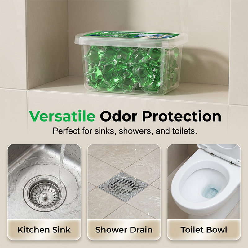 🏠💧Drain Deodorizer Pods – Bio‑enzyme formula neutralizes smells at the source