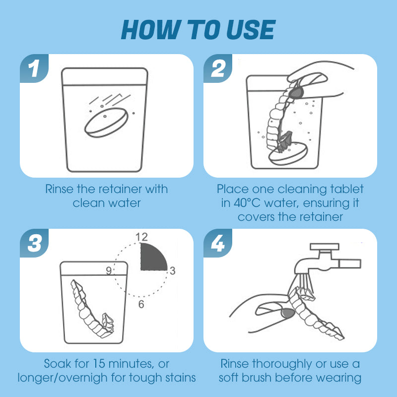 Retainer Cleaner Tablets for Odor & Stain Removal