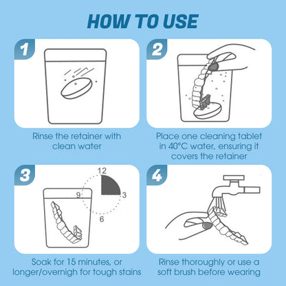 Retainer Cleaner Tablets for Odor & Stain Removal
