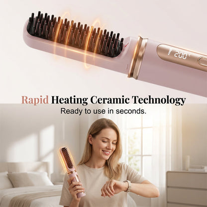 ⏳Limited-time 50% off⏰Rechargeable Cordless Heated Straightening Brush