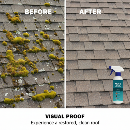 🥳2026 HOT SALE🥳💞50K+ SOLD!🧴🌿 50% OFF! Multi‑Surface Moss Remover – Spray & walk away. Fast action, plant‑safe formula. Works on asphalt, tile & metal. Save your back, save your roof. No more green slime! ✅💚