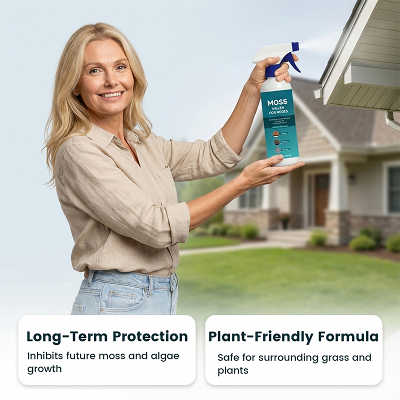 🥳2026 HOT SALE🥳💞50K+ SOLD!🧴🌿 50% OFF! Multi‑Surface Moss Remover – Spray & walk away. Fast action, plant‑safe formula. Works on asphalt, tile & metal. Save your back, save your roof. No more green slime! ✅💚