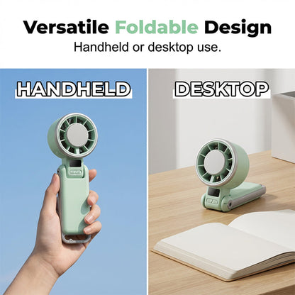 Foldable Turbo Handheld Fan with LED Display