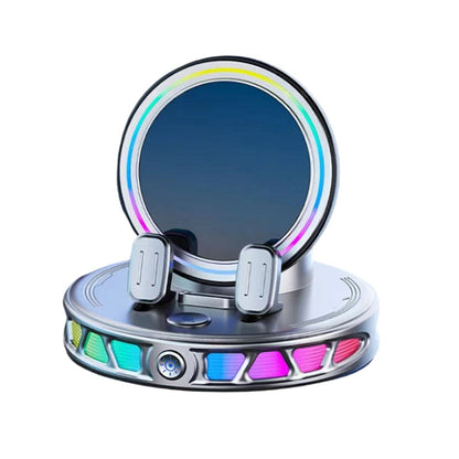 Car Phone Holder - 360° Rotating Automatic Wireless Charger with Adjustable Auto-Locking Gravity Linkage, RGB LED Light-Up Touch Control, Vacuum Suction Car Interior Accessory for Dashboard & Windshield, Compatible with iPhone & Android