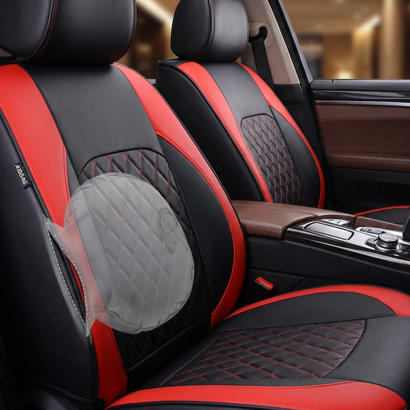 🎉9-Piece Quilted Faux Leather Seat Covers – Car Interior Accessory