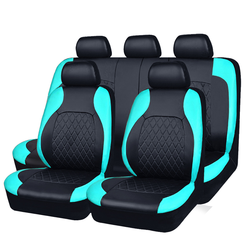 🎉9-Piece Quilted Faux Leather Seat Covers – Car Interior Accessory
