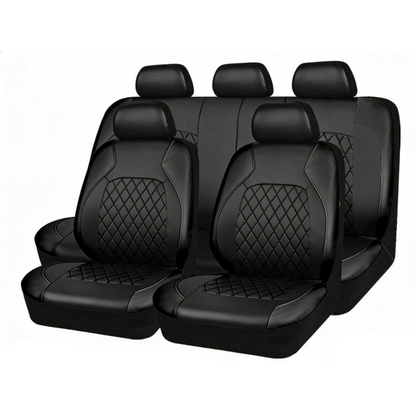 🎉9-Piece Quilted Faux Leather Seat Covers – Car Interior Accessory