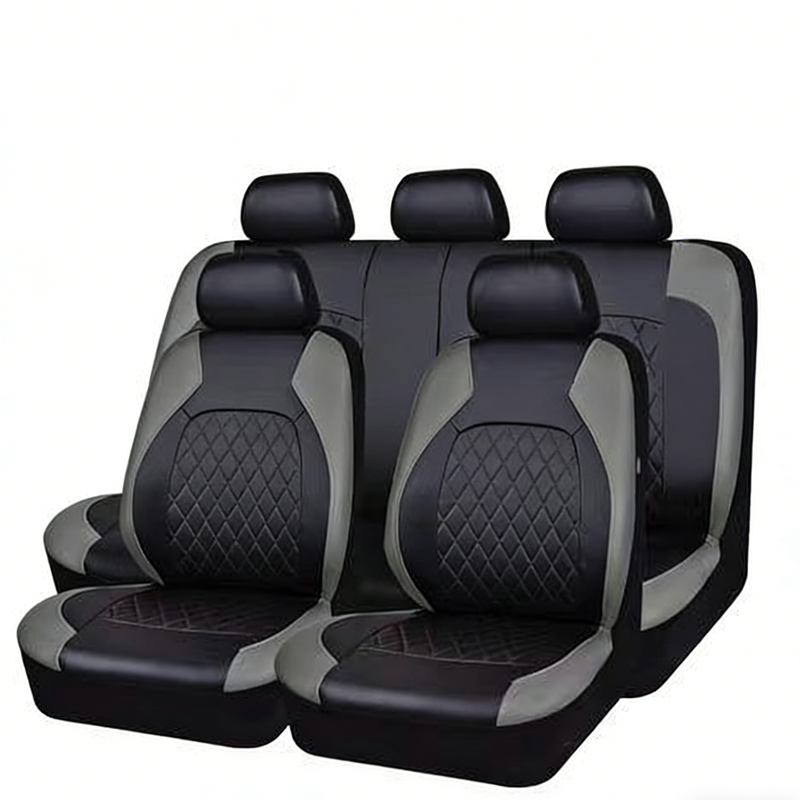 🎉9-Piece Quilted Faux Leather Seat Covers – Car Interior Accessory
