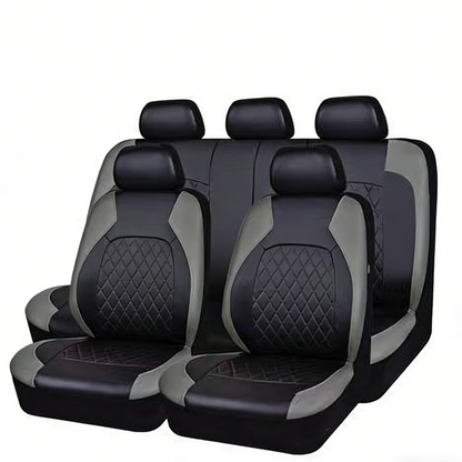 🎉9-Piece Quilted Faux Leather Seat Covers – Car Interior Accessory