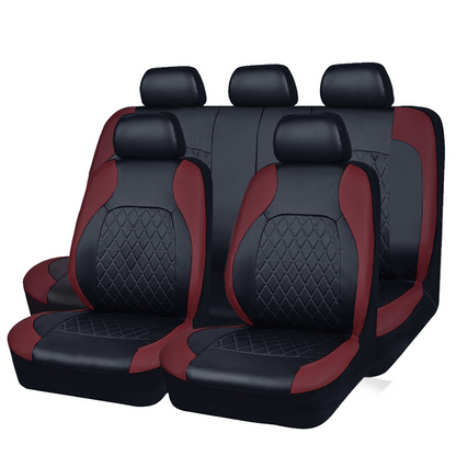 🎉9-Piece Quilted Faux Leather Seat Covers – Car Interior Accessory