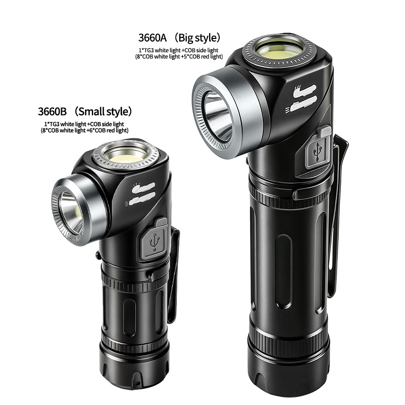 90° Rotating LED Headlamp & Flashlight