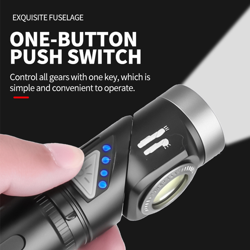 90° Rotating LED Headlamp & Flashlight