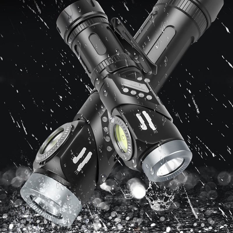 90° Rotating LED Headlamp & Flashlight