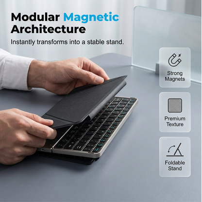 Ultra-Slim Folding Keyboard with Integrated Touchpad & Stand