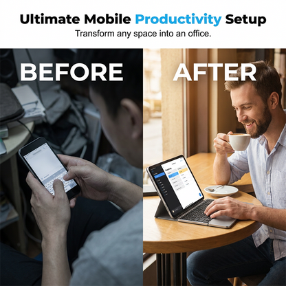 Ultra-Slim Folding Keyboard with Integrated Touchpad & Stand