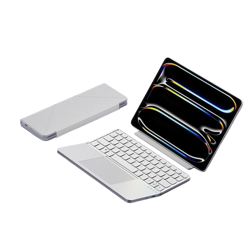 Ultra-Slim Folding Keyboard with Integrated Touchpad & Stand