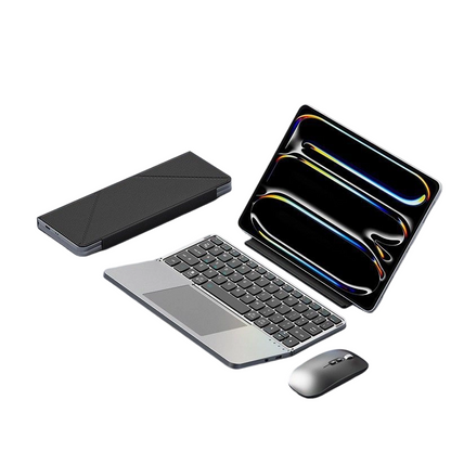 Ultra-Slim Folding Keyboard with Integrated Touchpad & Stand