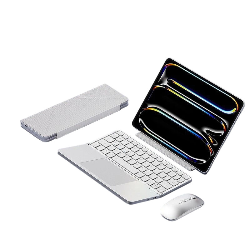 Ultra-Slim Folding Keyboard with Integrated Touchpad & Stand