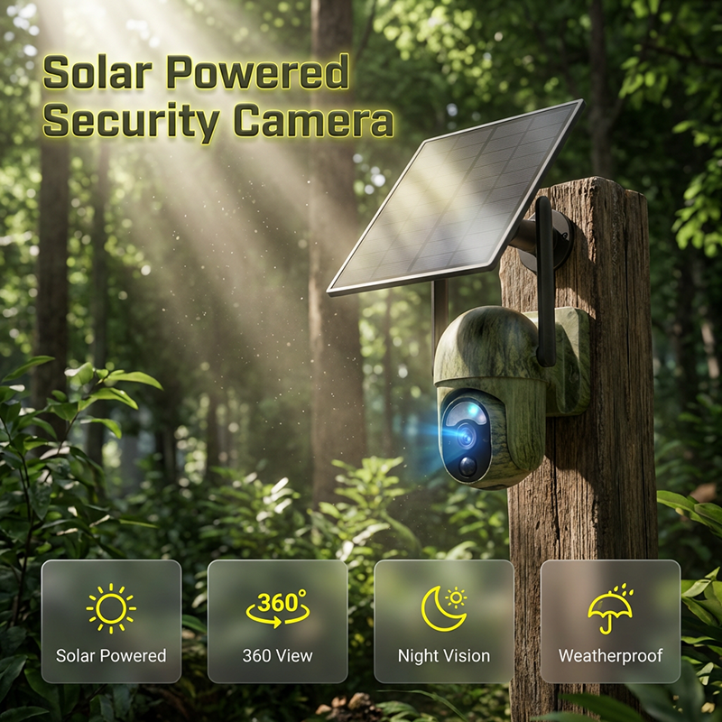 Solar Powered Security Camera with Night Vision