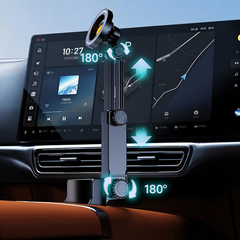 🧲Car Cup Holder Phone Mount – 360° Adjustable, Strong N52 Magnet, One-Hand Operation, Fits All Phones, Stable Magnetic & Clamp Models for Safe Driving