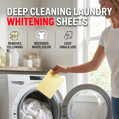 💥Deep Cleaning Laundry Whitening Sheets 🧺 Powerful Stain Remover Brightening Fabric Laundry Cleaning Sheets