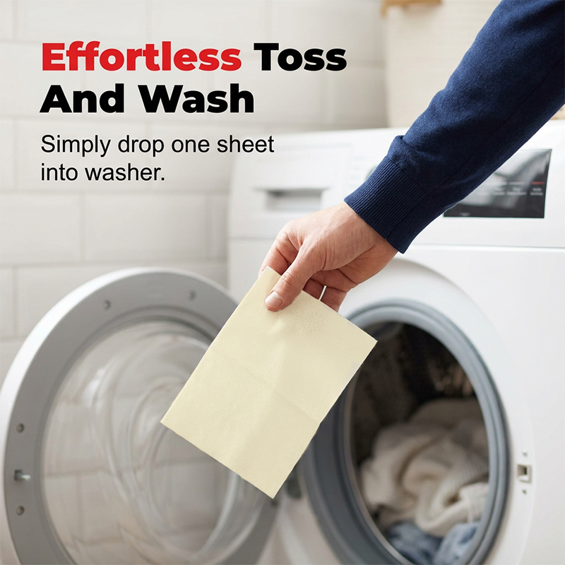 💥Deep Cleaning Laundry Whitening Sheets 🧺 Powerful Stain Remover Brightening Fabric Laundry Cleaning Sheets