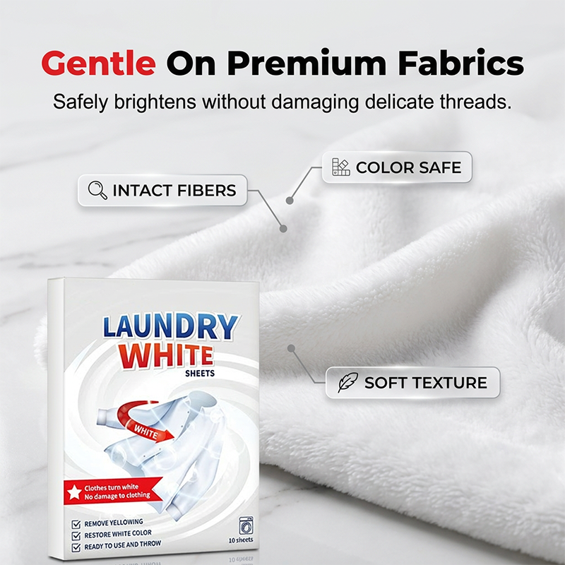 💥Deep Cleaning Laundry Whitening Sheets 🧺 Powerful Stain Remover Brightening Fabric Laundry Cleaning Sheets