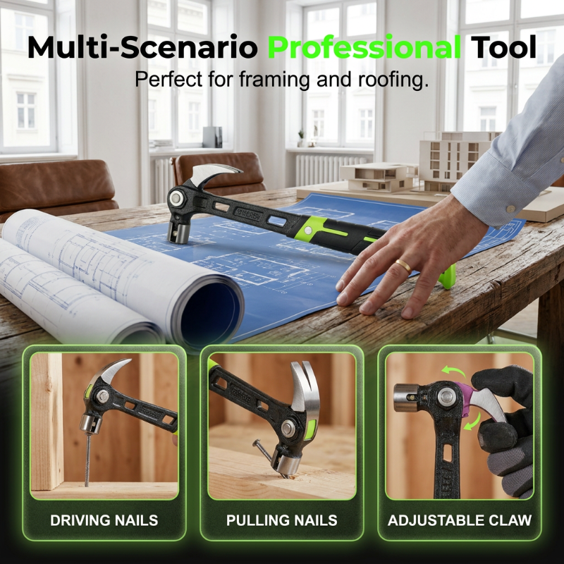 Heavy-Duty Multi-Purpose Claw Hammer – Trade-grade & heat-treated – Anti-slip grip, perfect for framing, demolition or DIY – durable and balanced
