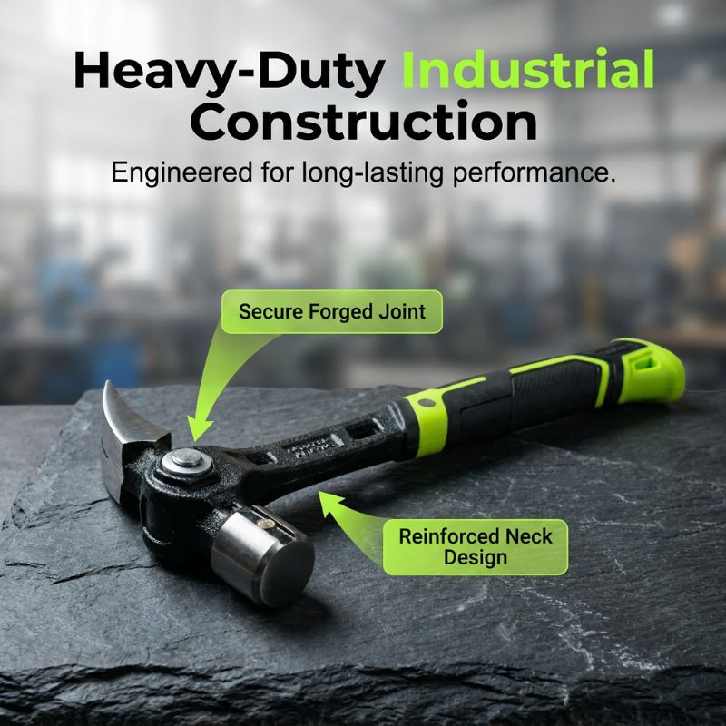 Heavy-Duty Multi-Purpose Claw Hammer – Trade-grade & heat-treated – Anti-slip grip, perfect for framing, demolition or DIY – durable and balanced