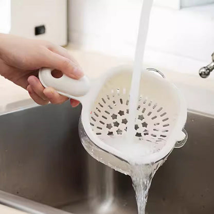 ✨Half Price Offer – Final Day⌛Multi-function Handheld Dual-Layer Draining Basket