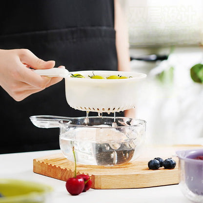 ✨Half Price Offer – Final Day⌛Multi-function Handheld Dual-Layer Draining Basket