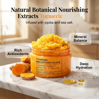 🌿✨ Turmeric Brightening Body Scrub – Natural turmeric, jojoba oil & sea salt. Gently exfoliates dull skin – reveals radiant, baby‑soft glow from head to toe! 🧖‍♀️💛