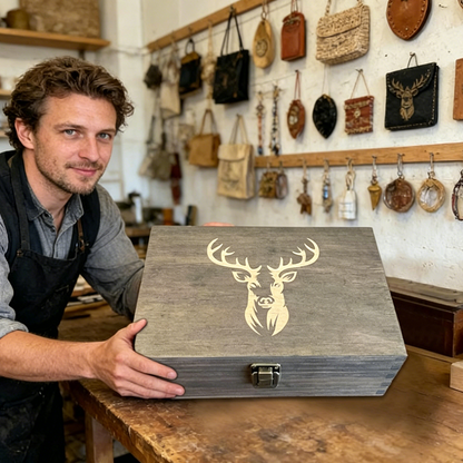 Wooden Hunting Memory Box