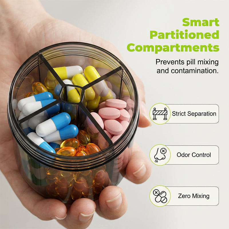 High-Capacity Portable Pill Organizer
