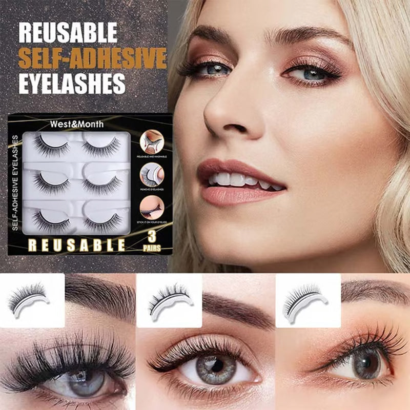 ✨Glue-Free Self-Adhesive Lashes – 3-Second, Natural & Reusable