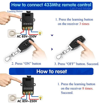 🔌 ⚡Wireless Remote Control Switch and Receiver Kit – Easy Installation, Wide Compatibility & Safe Operation 🏠