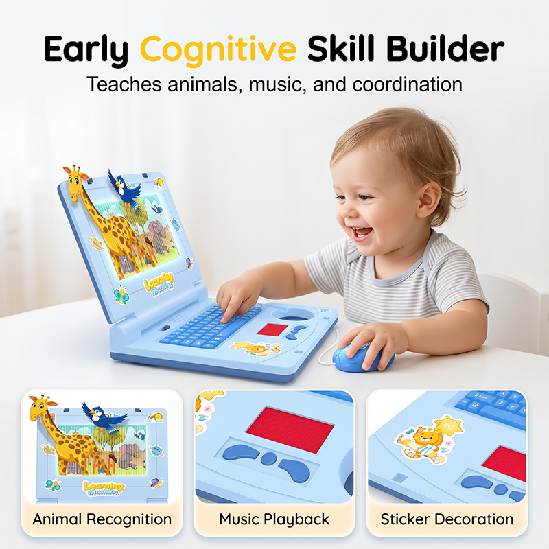 💻 🧸 Interactive Toy Laptop—featuring lights, sounds, and educational games—fostering creativity and motor skills through play 🎵